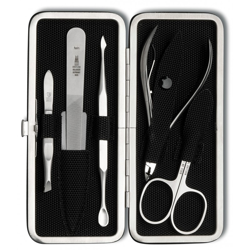 Manicure Set Black Tex mit Hautzange