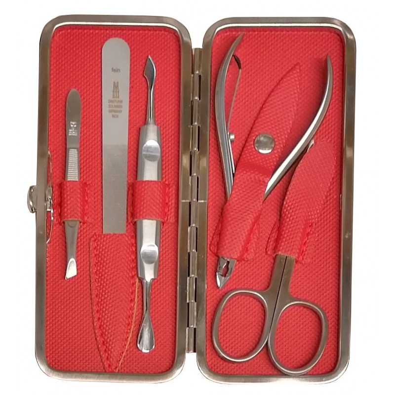 Manicure-Set Red Tex mit Hautzange