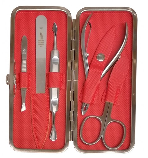 Manicure-Set Red Tex mit Hautzange