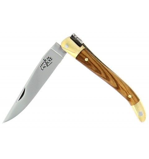 Taschenmesser Olivenholz - Messingbacken