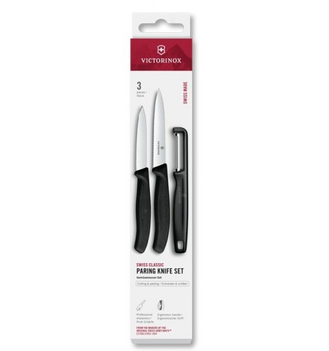 Gemüsemesser Set Swiss Classic mit Schäler schwarz