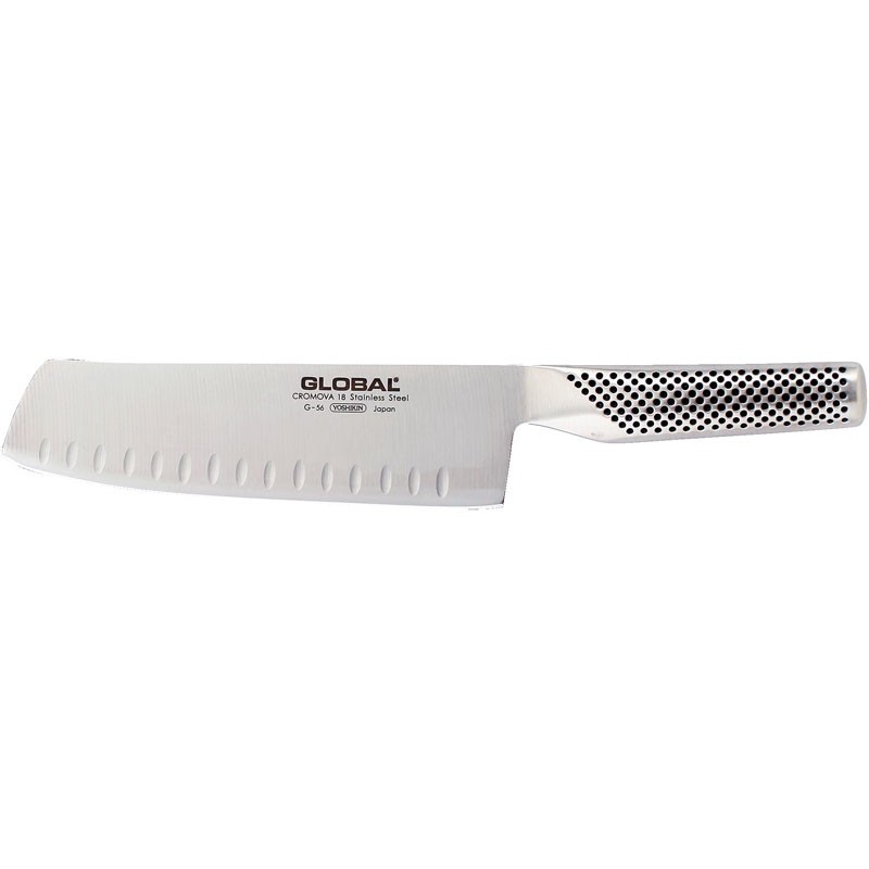 Gemüsebeil mit Kullenschliff 18 cm
