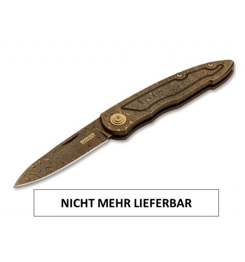 Taschenmesser Merlin Damast Gold